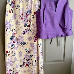 Elegant Ann Taylor two-piece silk set in size 10.